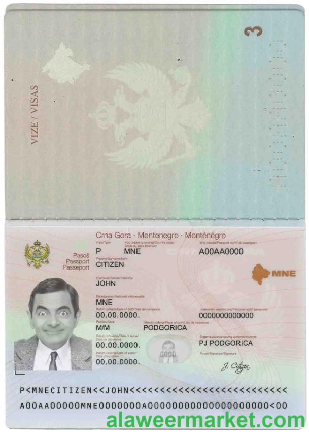 Montenegro passport